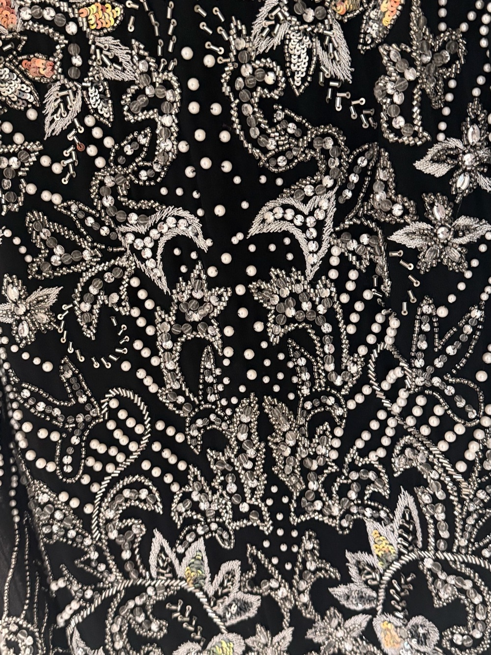 Embellished Black and Silver Fringe Mini Dress - Picture 9 of 10